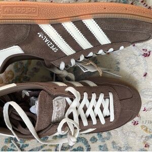 NWT Adidas Brown Suede and White Sneakers